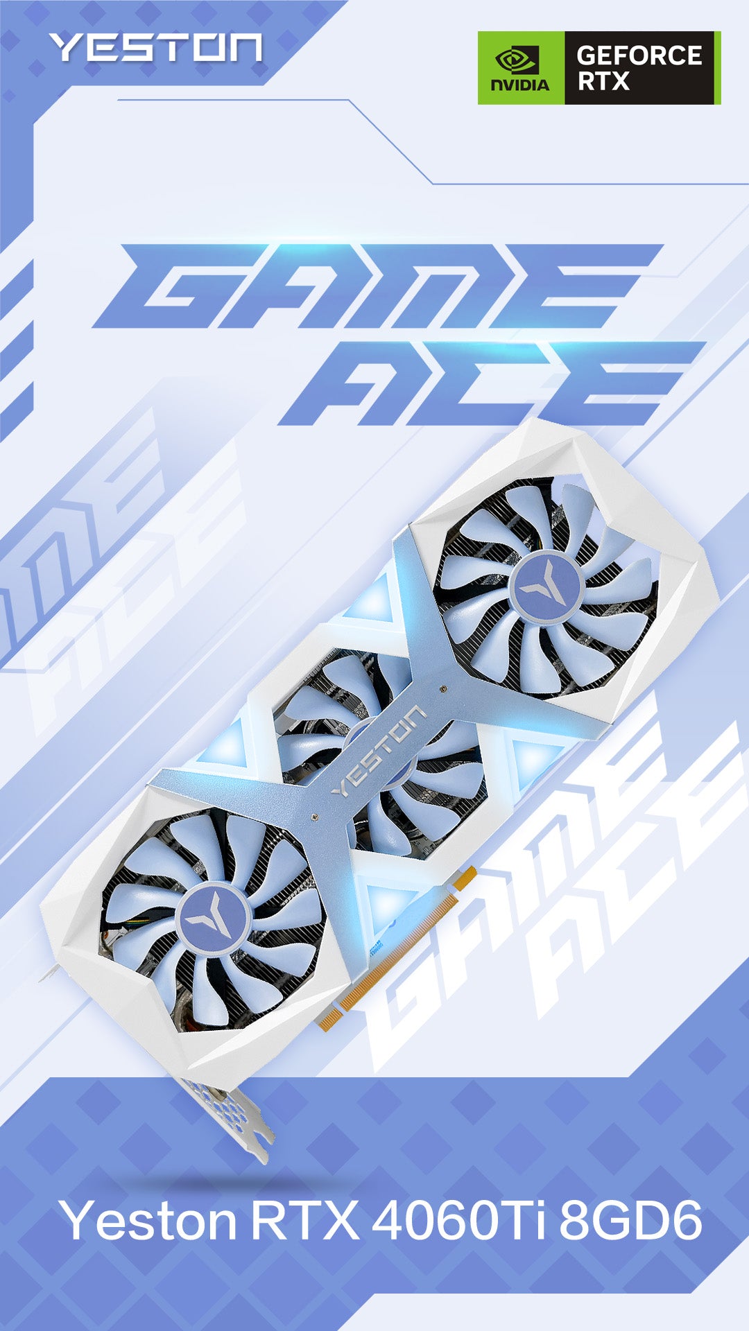 (October Promotion)Yeston Game Ace Nvidia GeForce RTX 4060 Ti 8G 128bit GDDR6 Gaming GPU Graphics Card