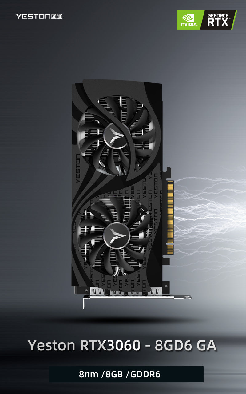 Yeston RTX 3060 8GB GDDR6 LHR Graphics cards Nvidia pci express x16 4.0 video cards Desktop computer PC video gaming graphics card