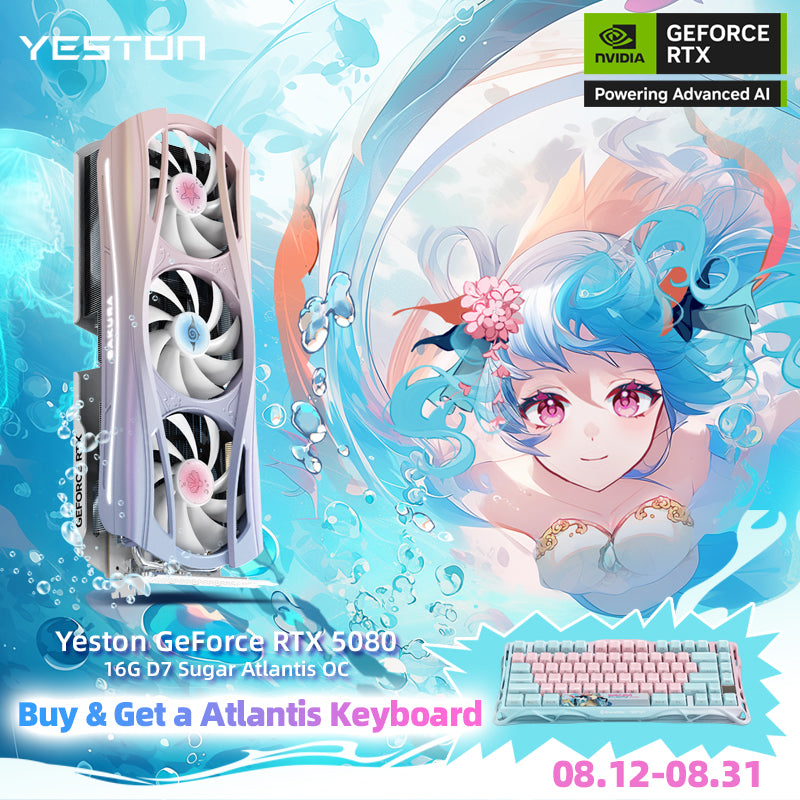 (September Promotion)Yeston Sakura Atlantis Nvidia GeForce RTX 5080 Graphics Card GDDR7 16G 256bit Gaming GPU