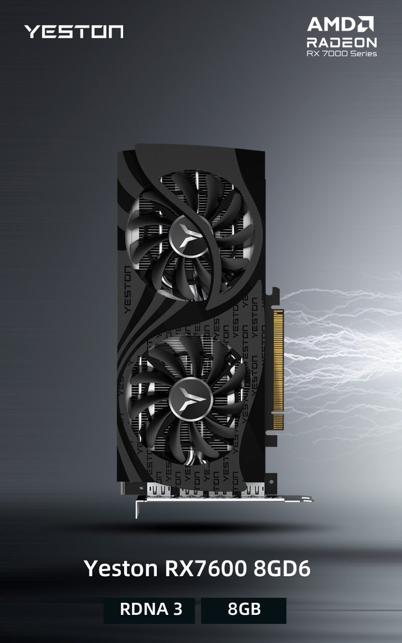 Yeston Radeon RX 7600 8GD6 GDDR6 128bit video cards Desktop computer PC Video Graphics Card