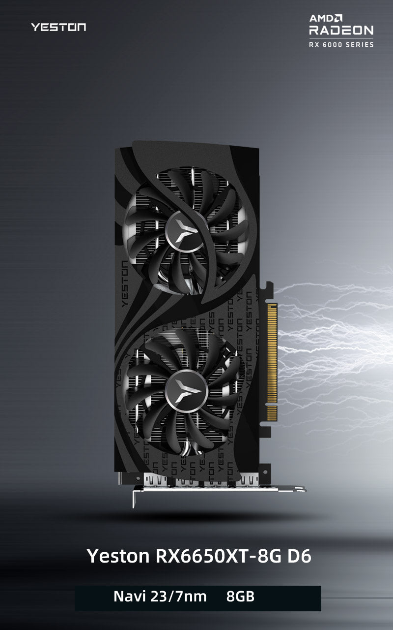 Yeston Radeon RX 6650 XT 8G GDDR6 128bit 7nm Desktop computer PC Video Graphics Card