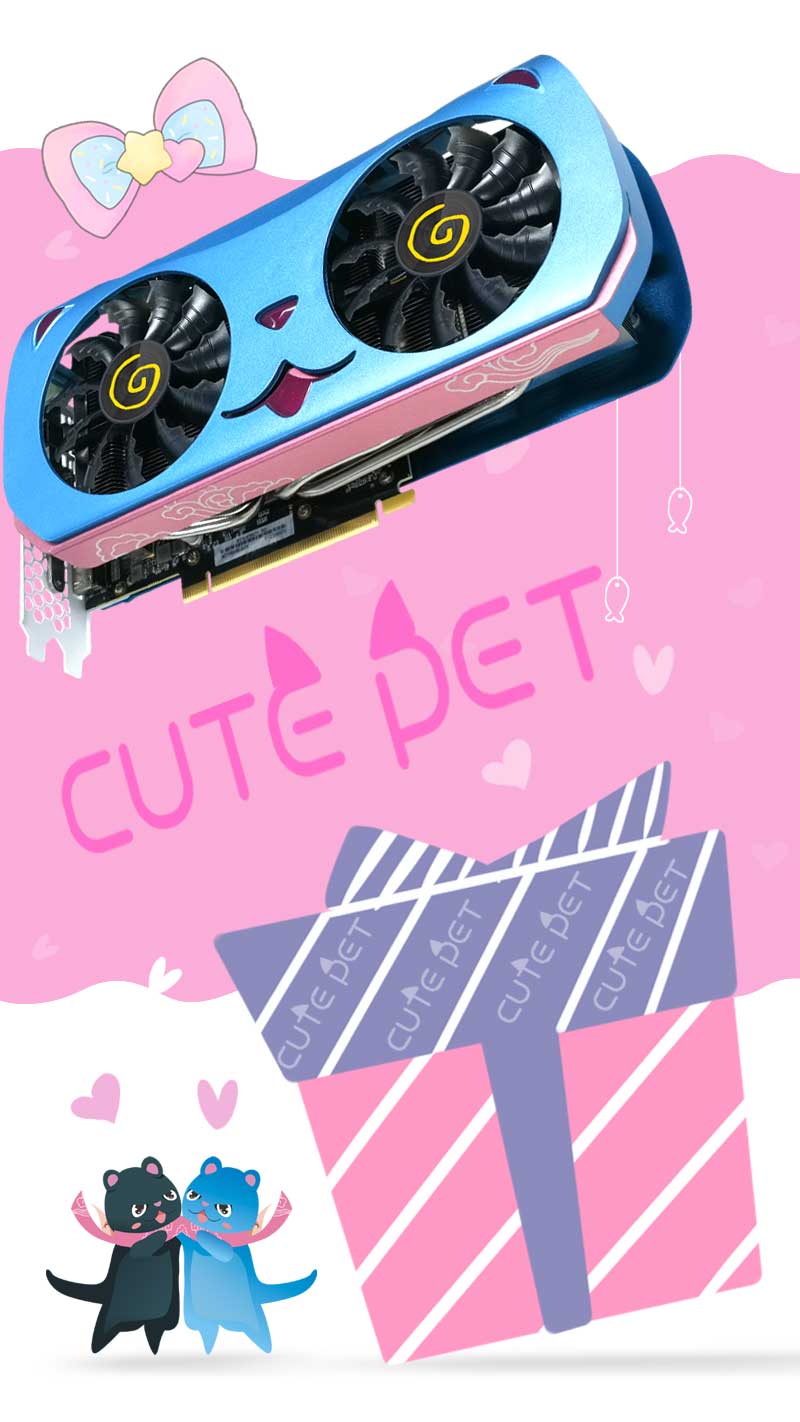 YESTON Nvidia GeForce RTX 4060Ti CUTE PET Graphics Card 8G 128bit GDDR6 Gaming GPU