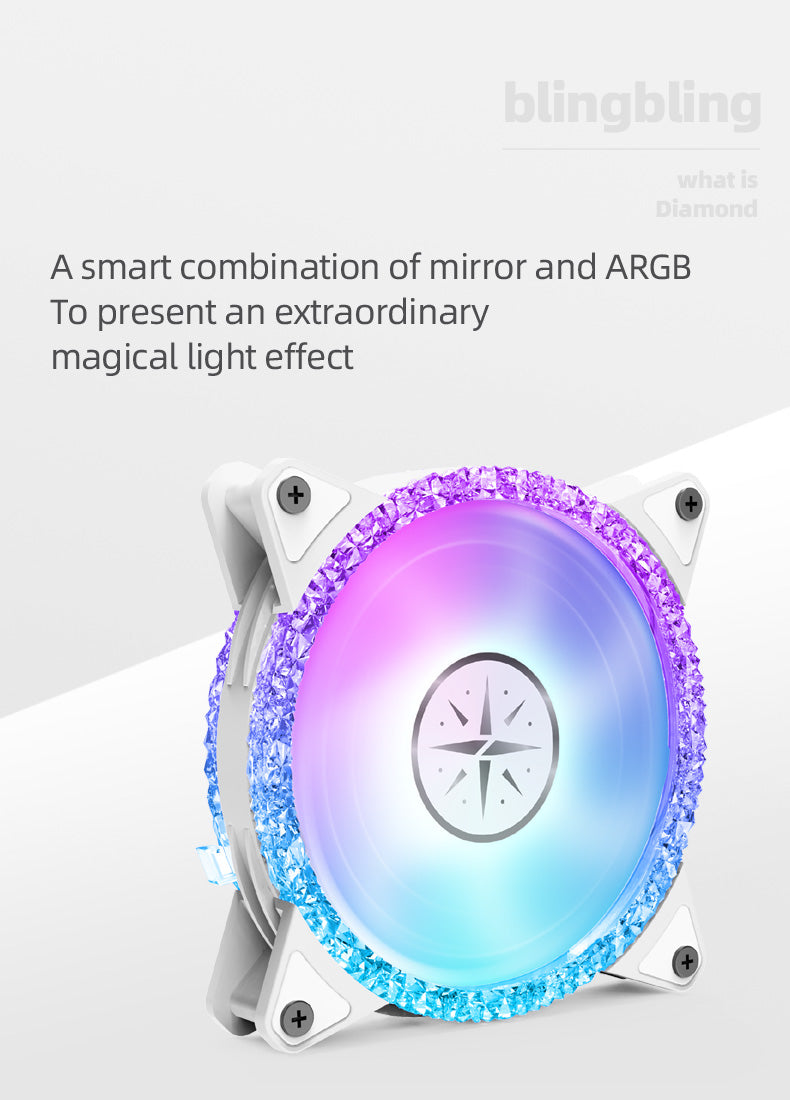 (Promotion: $5 discount over $30)(Only Canada has inventory) Zeaginal ZC-12025 ARGB Bling Bling LED 120mm Case Fan,Quiet Edition High Airflow Color LED Case Fan for PC Cases, CPU Coolers,Radiators SystemComputer Case Cooling Fan