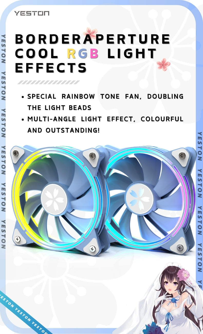 (March Promotion: $5 discount over $30)(Only Canada has inventory)Yeston * zeaginal SAKURA ARGB LED 120mm Case Fan,Quiet Edition High Airflow Color LED Case Fan for PC Cases, CPU Coolers,Radiators SystemComputer Case Cooling Fan