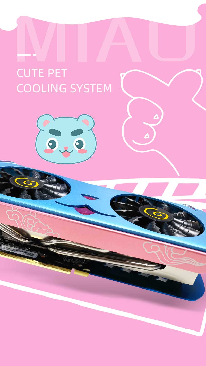 YESTON Nvidia GeForce RTX 4060Ti CUTE PET Graphics Card 8G 128bit GDDR6 Gaming GPU