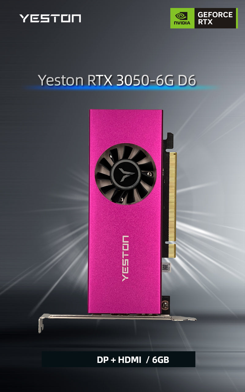 (October Promotion $10 Off) Yeston RTX 3050 6GB GDDR6 (Equipped with a half height baffle)Graphics cards Nvidia pci express 4.0 x8 video cards Desktop computer PC video gaming graphics card