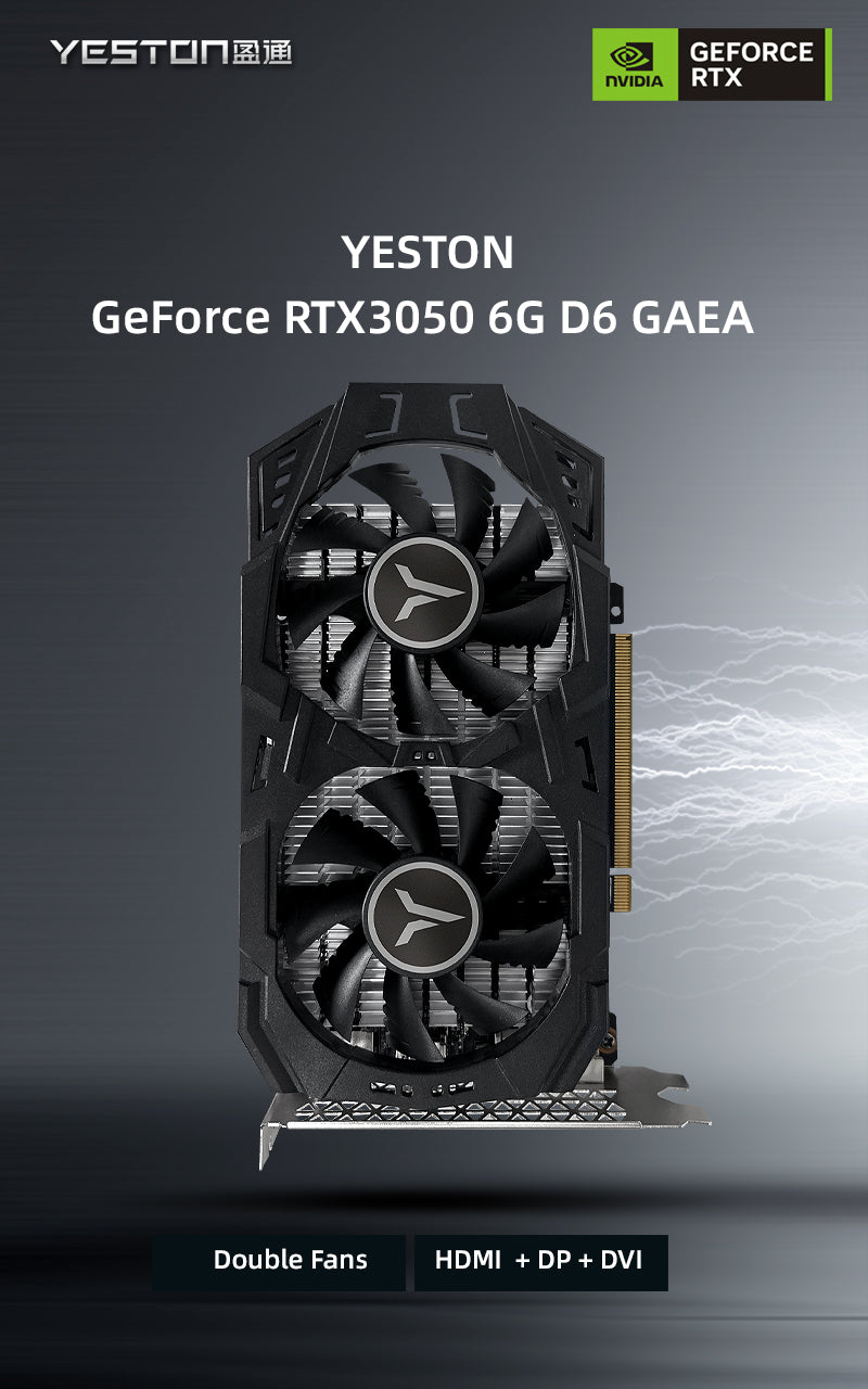 (Open Box Only US)Yeston GAEA RTX 3050 6GB GDDR6 Graphics cards Nvidia pci express 4.0 x8 video cards Desktop computer PC video gaming graphics card