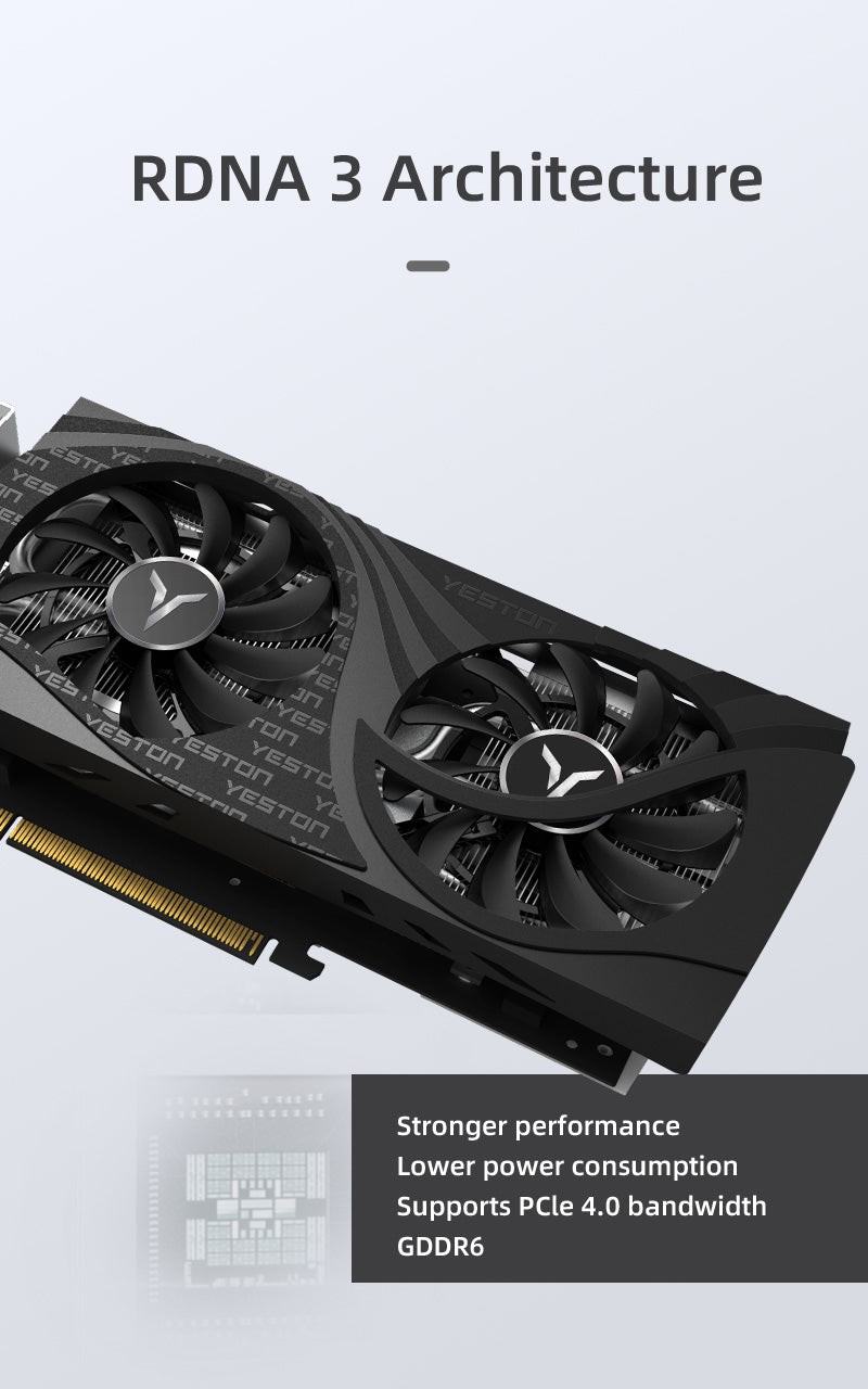 Yeston Radeon RX 7600 8GD6 GDDR6 128bit video cards Desktop computer PC Video Graphics Card