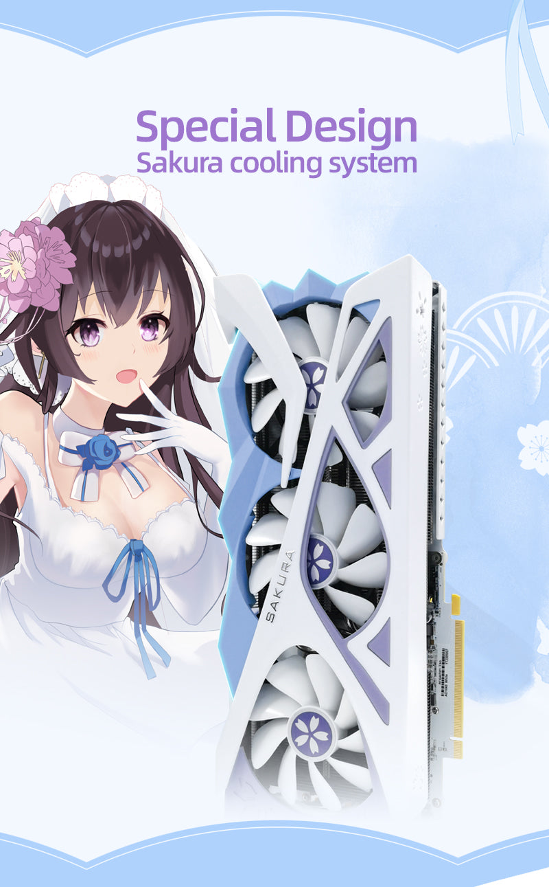 (Open Box Only US)Yeston Sakura Nvidia GeForce RTX 4070 Super Graphics Card GDDR6X 12G 192bit GDDR6X Gaming GPU(副本)