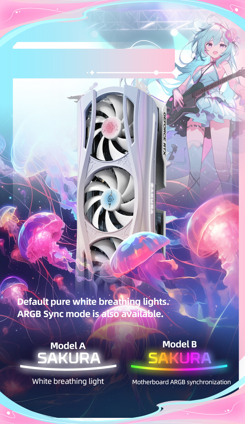 Yeston Sakura Atlantis Nvidia GeForce RTX 5070 Ti Graphics Card GDDR7 16G 256bit Gaming GPU