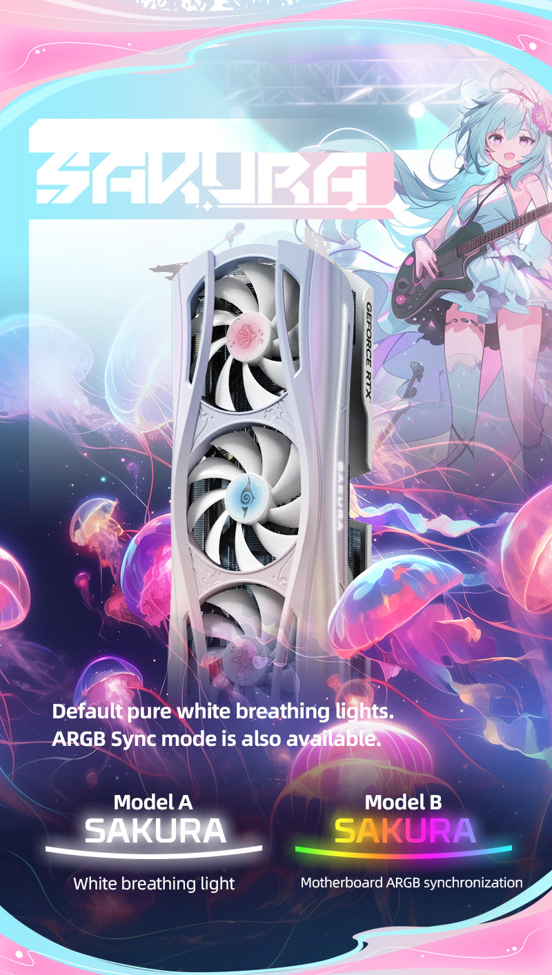 (September Promotion)Yeston Sakura Atlantis Nvidia GeForce RTX 5080 Graphics Card GDDR7 16G 256bit Gaming GPU