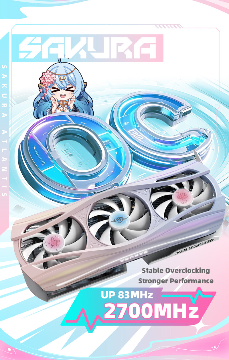 (September Promotion)Yeston Sakura Atlantis Nvidia GeForce RTX 5080 Graphics Card GDDR7 16G 256bit Gaming GPU