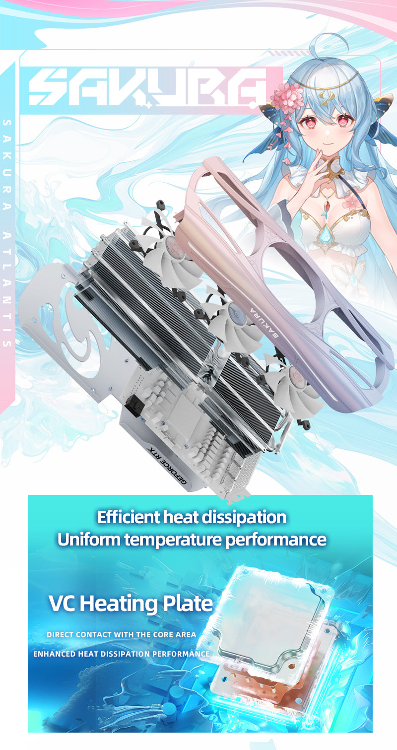 (September Promotion)Yeston Sakura Atlantis Nvidia GeForce RTX 5080 Graphics Card GDDR7 16G 256bit Gaming GPU