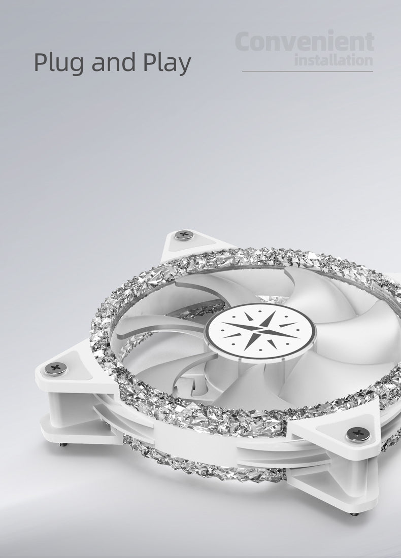 (Promotion: $5 discount over $30)(Only Canada has inventory) Zeaginal ZC-12025 ARGB Bling Bling LED 120mm Case Fan,Quiet Edition High Airflow Color LED Case Fan for PC Cases, CPU Coolers,Radiators SystemComputer Case Cooling Fan