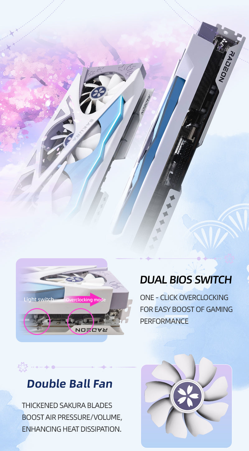 (November Promotion)Yeston Sakura Radeon RX 9070 XT 16G GDDR6 256bit 4nm video cards Desktop Computer PC Graphics Card