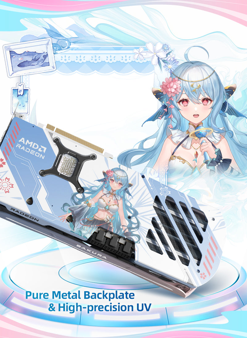 Yeston Sakura Atlantis Radeon RX 9070 XT 16G GDDR6 256bit 4nm video cards Desktop Computer PC Graphics Card