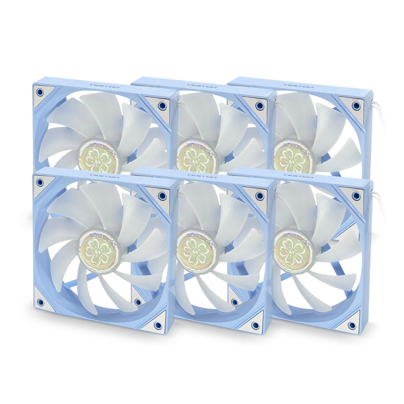 (Promotion: $5 discount over $30)Yeston SAKURA Computer Case Fan ARGB LED 120mm Cooler Fan Quiet Edition High Airflow Color LED Case Fan 4pin PWM Silent Fan with Hydraulic Bearing (Forward Fan)