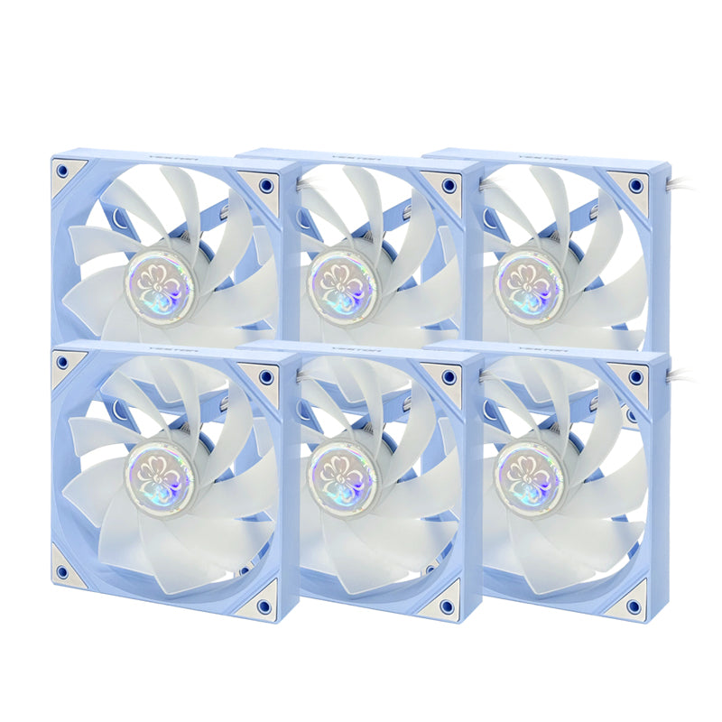 (March Promotion: $5 discount over $30)Yeston SAKURA Computer Case Fan ARGB LED 120mm Cooler Fan Quiet Edition High Airflow Color LED Case Fan 4pin PWM Silent Fan with Hydraulic Bearing (Reverse Fan)