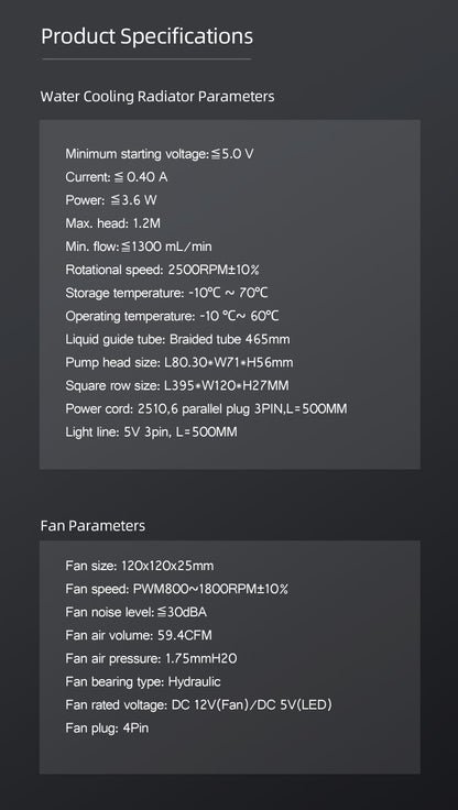 Yeston*Zeaginal ZC-360/240 ARGB Moon integrated CPU supports Intel / AMD platform PWM temperature control fan water cooling radiator ARGB synchronous fan