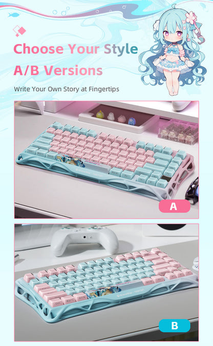 Yeston x Gravastar Mercury K1 Lite Sakura Atlantis Mechanical Keyboard