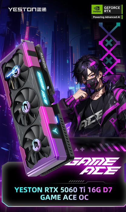 (Buy & Get $30 Gift Card)Yeston Game Ace Nvidia GeForce RTX 5060 Ti  16G 128bit GDDR7 Gaming GPU Graphics Card