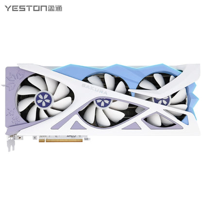 (Promotion $20 Off)Yeston Sakura Radeon RX 6800 XT 16GB D6 GDDR6（No HDMI interface） 256bit 7nm video cards Desktop computer PC Video Graphics Card（Only supports single DP interface output）