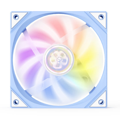 Yeston SAKURA Computer Case Fan ARGB LED 120mm Cooler Fan Quiet Edition High Airflow Color LED Case Fan 4pin PWM Silent Fan with Hydraulic Bearing (Reverse Fan)