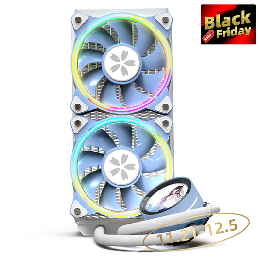 （Only Canada has inventory）(11.21-12.05 ＄5 Off) Yeston * zeaginal Sakura 360/240 integrated CPU supports Intel / AMD platform PWM temperature control fan water cooling radiator ARGB synchronous fan