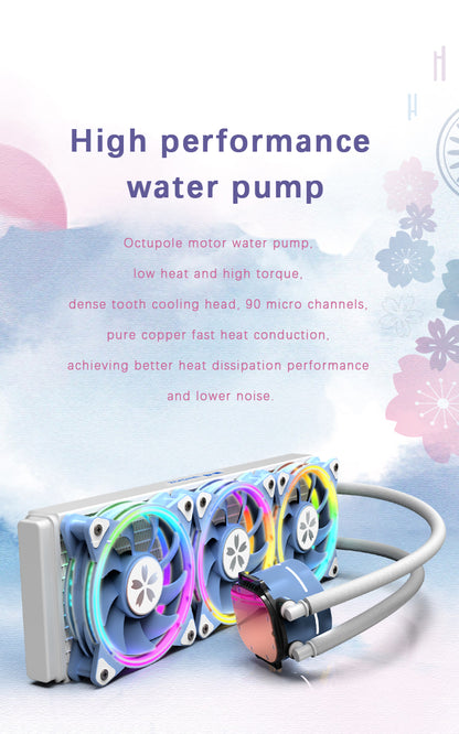 Yeston * zeaginal Sakura 360/240 integrated CPU supports Intel / AMD platform PWM temperature control fan water cooling radiator ARGB synchronous fan