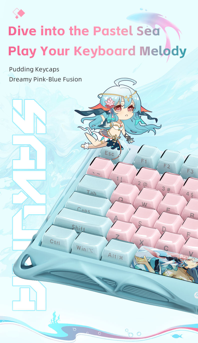 Yeston x Gravastar Mercury K1 Lite Sakura Atlantis Mechanical Keyboard