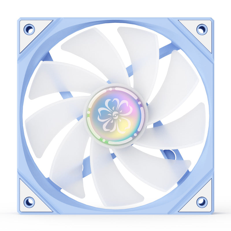 Yeston SAKURA Computer Case Fan ARGB LED 120mm Cooler Fan Quiet Edition High Airflow Color LED Case Fan 4pin PWM Silent Fan with Hydraulic Bearing (Reverse Fan)