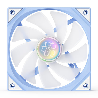 Yeston SAKURA Computer Case Fan ARGB LED 120mm Cooler Fan Quiet Edition High Airflow Color LED Case Fan 4pin PWM Silent Fan with Hydraulic Bearing (Reverse Fan)