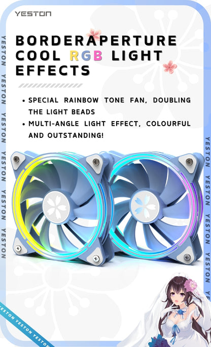 Yeston * zeaginal SAKURA ARGB LED 120mm Case Fan,Quiet Edition High Airflow Color LED Case Fan for PC Cases, CPU Coolers,Radiators SystemComputer Case Cooling Fan