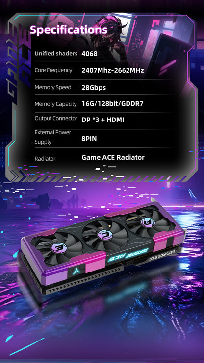 (Buy & Get $30 Gift Card)Yeston Game Ace Nvidia GeForce RTX 5060 Ti  16G 128bit GDDR7 Gaming GPU Graphics Card