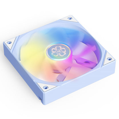 Yeston SAKURA Computer Case Fan ARGB LED 120mm Cooler Fan Quiet Edition High Airflow Color LED Case Fan 4pin PWM Silent Fan with Hydraulic Bearing (Reverse Fan)