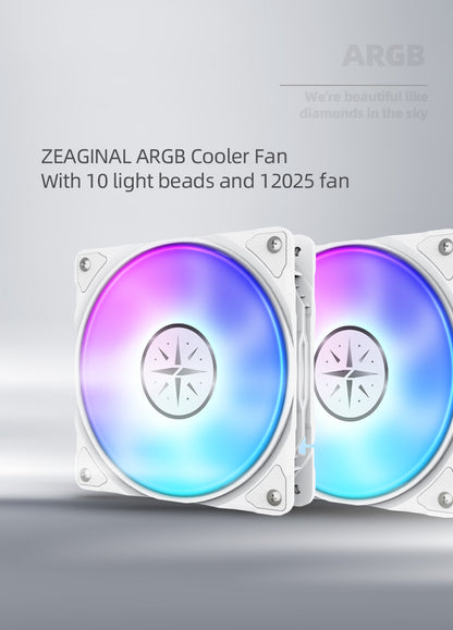 Zeaginal ZC-12025 ARGB Tears of the Moon God LED 120mm Case Fan,Quiet Edition High Airflow Color LED Case Fan for PC Cases, CPU Coolers,Radiators SystemComputer Case Cooling Fan