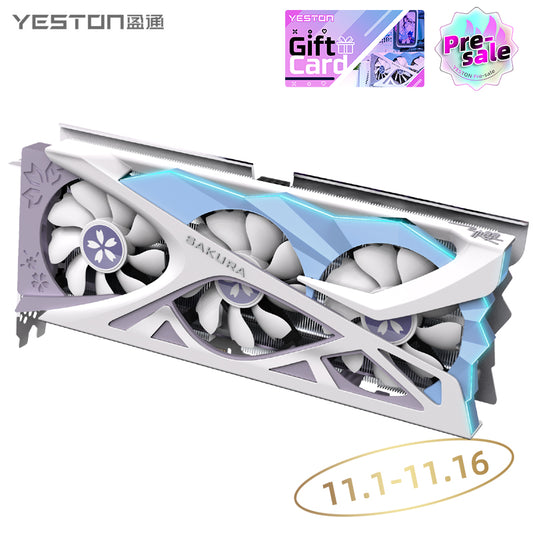 (11.1-11.16 Buy & Get a ＄10 Gift Card）Yeston Sakura Nvidia GeForce RTX 4060Ti 16G GDDR6  128bit GDDR6 Gaming GPU Graphics Card