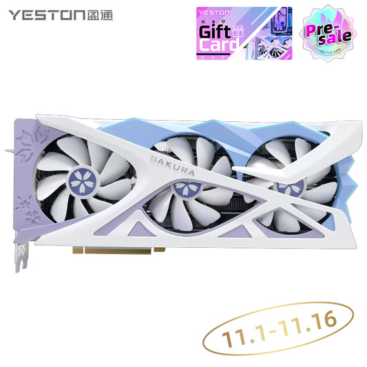 (11.1-11.16 Buy & Get a ＄20 Gift Card）Yeston Sakura Nvidia GeForce RTX 4070 Super Graphics Card GDDR6X 12G 192bit GDDR6X Gaming GPU