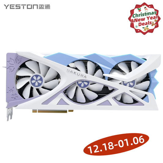 (12.18-01.06 ＄20 Off) Yeston Sakura Nvidia GeForce RTX 4070 TI Super Graphics Card GDDR6X 16G 256bit GDDR6X Gaming GPU