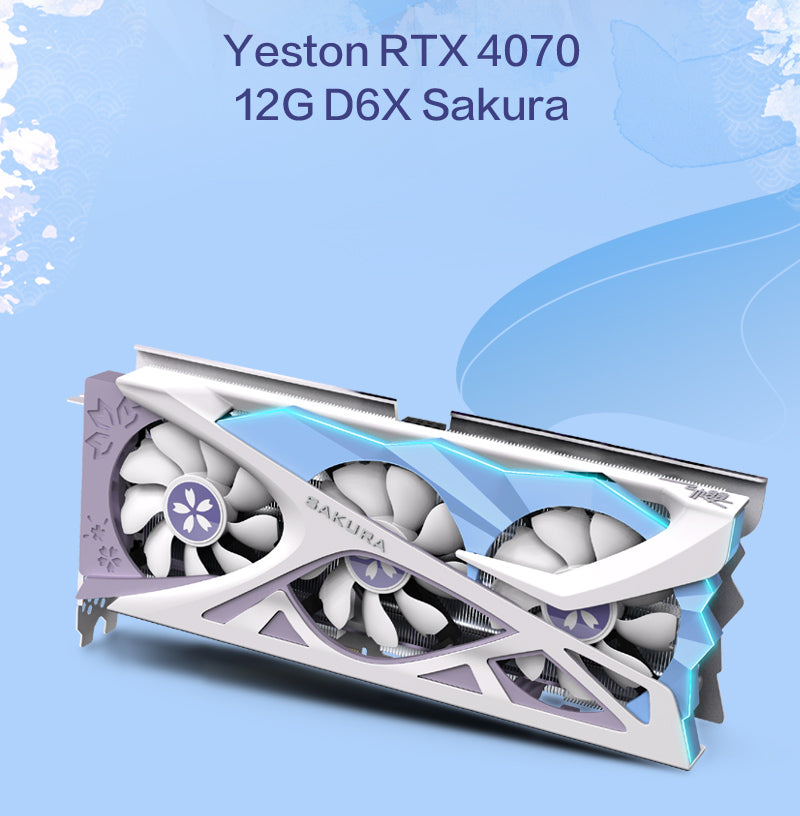Yeston Sakura Nvidia GeForce RTX 4070 Graphics Card GDDR6X 12G 192bit  GDDR6X Gaming GPU
