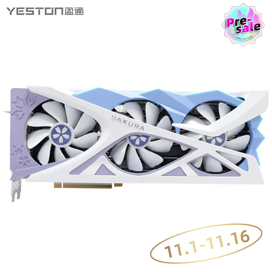 (11.1-11.16 ＄20 Off）Yeston Sakura Nvidia GeForce RTX 4070 TI Super Graphics Card GDDR6X 16G 256bit GDDR6X Gaming GPU