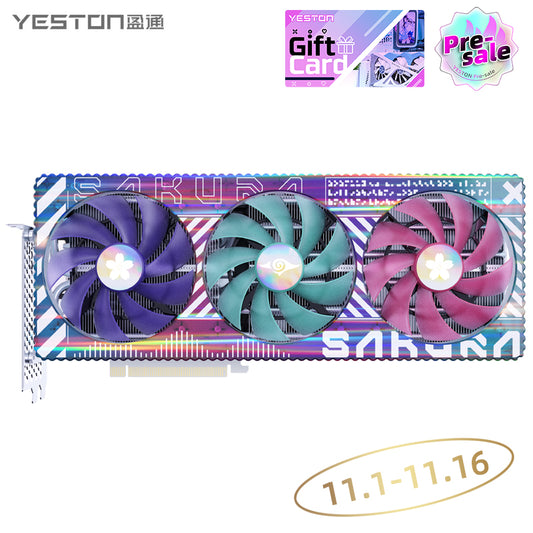 (11.1-11.16 Buy & Get a ＄30 Gift Card）Yeston Sakura Sugar Nvidia GeForce RTX 4080 Super Graphics Card 16G 256bit GDDR6X Gaming GPU