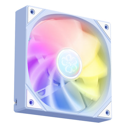 Yeston SAKURA Computer Case Fan ARGB LED 120mm Cooler Fan Quiet Edition High Airflow Color LED Case Fan 4pin PWM Silent Fan with Hydraulic Bearing (Reverse Fan)