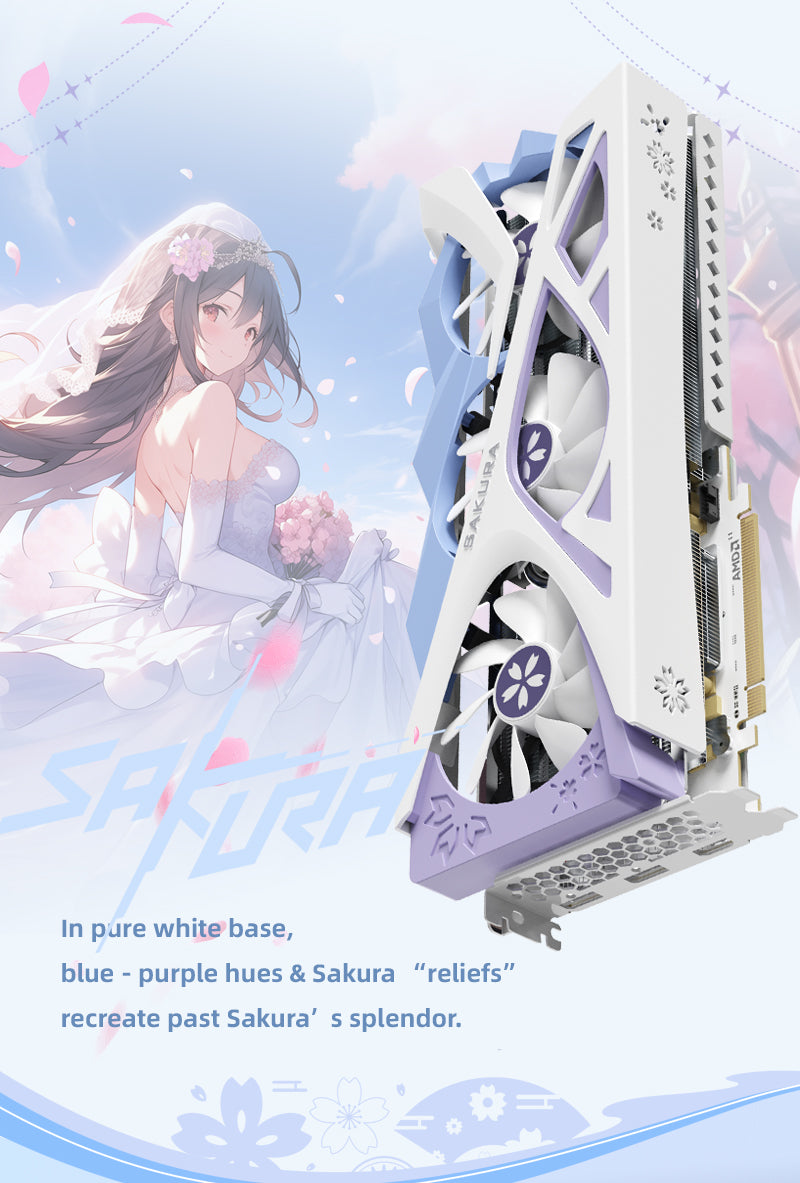 (September Promotion)Yeston Sakura Radeon RX 9060 XT 16G GDDR6 128bit video cards Desktop Computer PC Graphics Card
