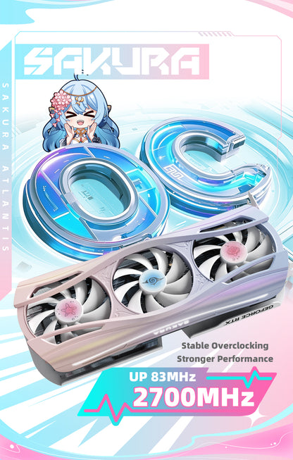 (September Promotion)Yeston Sakura Atlantis Nvidia GeForce RTX 5080 Graphics Card GDDR7 16G 256bit Gaming GPU