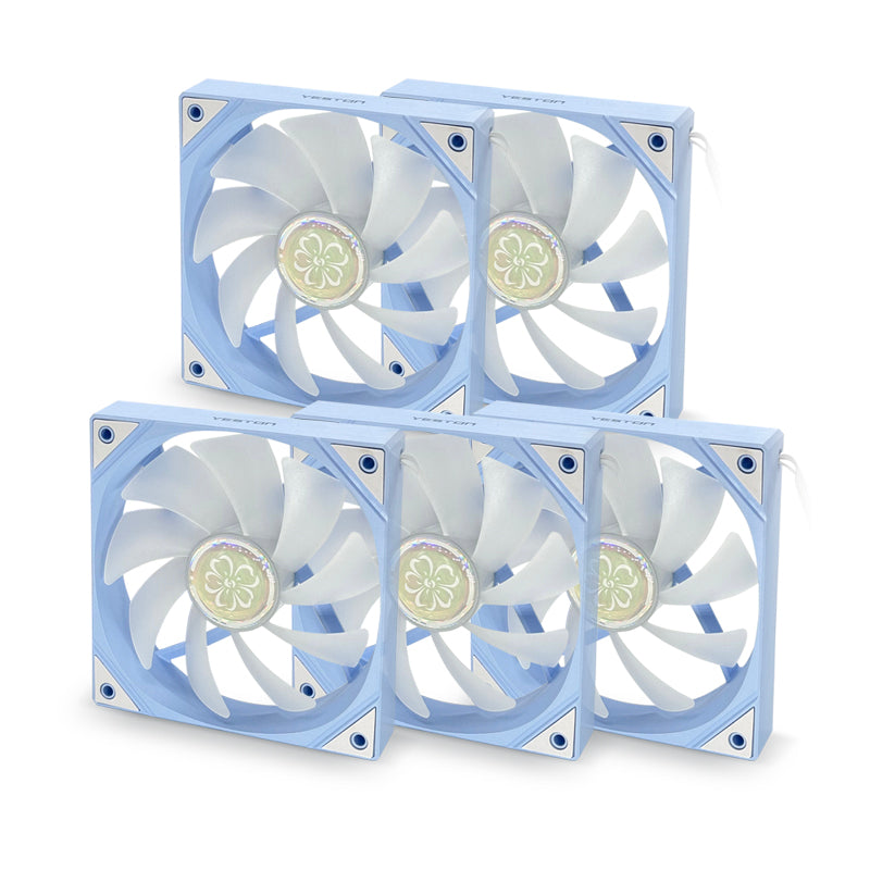 (11.21-12.05 ＄5 Off) Yeston SAKURA Computer Case Fan ARGB LED 120mm Cooler Fan Quiet Edition High Airflow Color LED Case Fan 4pin PWM Silent Fan with Hydraulic Bearing (Forward Fan)