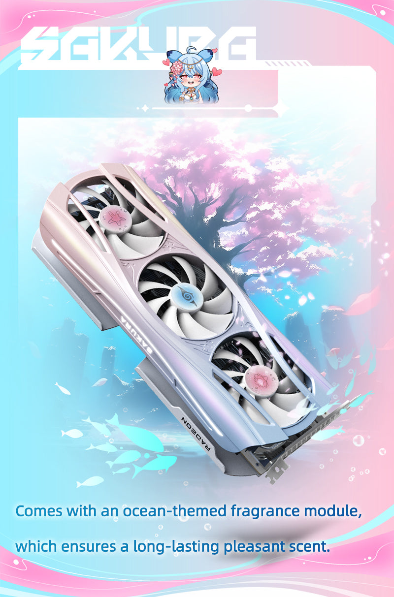 Yeston Sakura Atlantis  Radeon RX 9070 16G GDDR6 256bit 4nm video cards Desktop Computer PC Graphics Card
