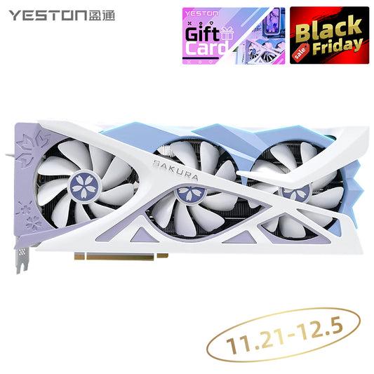 (11.21-12.05 Buy & Get ＄10 Gift Card) Yeston Sakura Radeon RX 7700 XT 12G GDDR6 192bit 5nm video cards Desktop computer PC Video Graphics Card