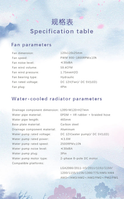 Yeston * zeaginal Sakura 360/240 integrated CPU supports Intel / AMD platform PWM temperature control fan water cooling radiator ARGB synchronous fan