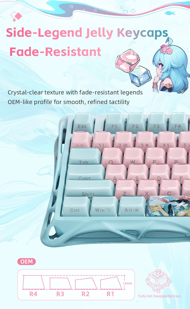 Yeston x Gravastar Mercury K1 Lite Sakura Atlantis Mechanical Keyboard